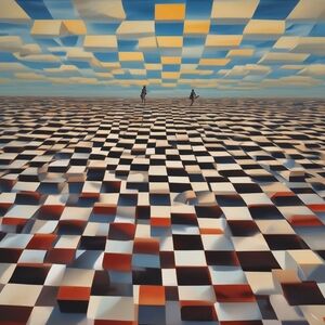 Abstract Checkered Art Print